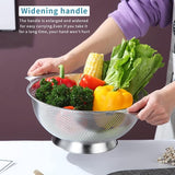 Roestvrijstalen Colander 5 Quart, professionele zeef met heavy duty handgrepen en zelfdragende vaste ringbasis voor pasta, spaghetti, bessen, groenten, fruit, pasta, salades,