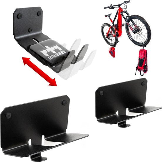 RTR BIKES Crank Pro Professional Fietsophanging, fietshouder voor aan de muur, wandhouder, ideaal voor ruimtebesparend ophangen van de fiets, voor thuis, garage en fietswinkel
