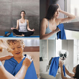 Microvezelhanddoekenset van 2 (160 x 80 cm grote badhanddoek + 80 x 40 cm kleine handdoek), compacte en sneldrogende microvezelhanddoeken, sporthanddoek, reishanddoek, strandlaken