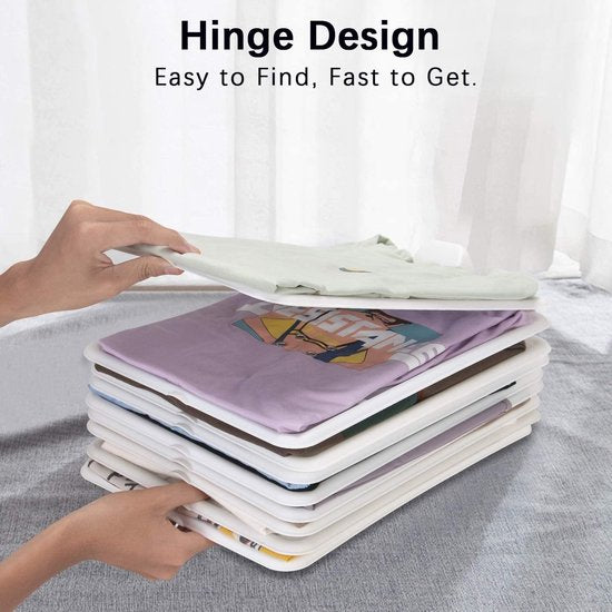 T-shirt-organizer, anti-rimpel T-shirt-organizer stapelbaar, robuuste kledingkast overhemd-organizer, anti-vocht, normale maat (10-pack)