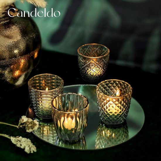 Theelichthouder windlicht theelichtglazen decoratie groen: tafeldecoratie 6 stuks groene kaarsenglazen windlicht outdoor vintage kaarsen decoratie tafel kerst decoratie kaars glas