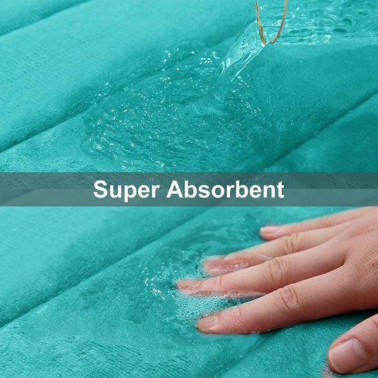 Badmat van traagschuim, absorberend, antislip, wasbaar, pauwgroen, 40 x 60 cm