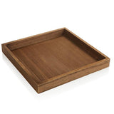 2 x houten dienblad, stijlvol decoratief dienblad in notenhoutlook, modern houten dienblad, geschikt voor dagelijks gebruik en leuke decoratie (2 stuks, bruin, 25 x 25 cm)