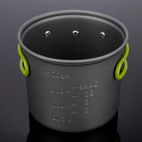 Campingpannenset, aluminium kampeerpot, buitenkookgerei met opvouwbaar bestek, campingservies voor 2 personen, campingservies voor wandelen, vissen, picknick, FDA-gecertificeerd