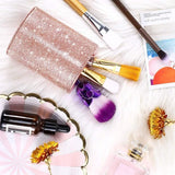 Kinderpotloodhouder, bureaupenhouder, make-upborstelhouder, PU grote vierkante transparante pennenhouder, potloodcontainer-organizer voor kinderen, kantooraccessoires, wastafel, roze