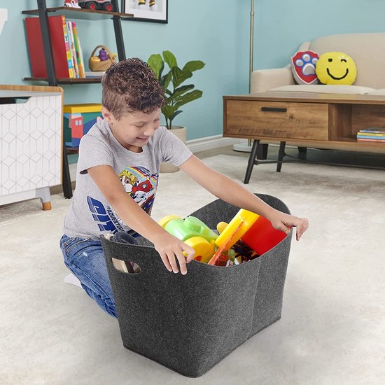 Brandhouttas, houtmand voor brandhout, extra grote brandhoutmand, houtmand, vilten tas, 42 x 31 x 40 cm, opvouwbare haardaccessoires, opbergmand voor hout, kranten, brandhout, boodschappentas