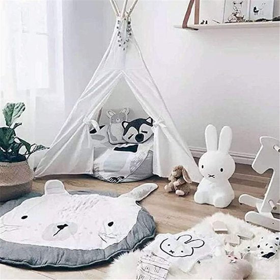 Baby Kruipmat Cartoon Dier Baby Speelkleed Speeldeken Katoen Zacht Slaapkleed voor Baby Kids 90CM (Grijs Konijn)