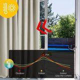 Verduisteringsgordijn, ondoorzichtig, thermogordijn met plooiband, 290 x 140 cm (hoogte x breedte), crème, set van 2