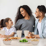 32-delige onbreekbare serviesset voor 8 personen, campingserviesset, kunststof borden en kommen, grill-serveerborden, kommen, kopjes, feestserviesset voor picknick, beige