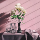 2 stuks metalen theelichtkaarsenhouders geometrische metaaldraad ijzer theelichtkaarsenhouder voor bruiloft vakantie party decoraties (zwart)