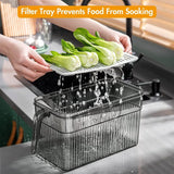 Koelkastorganizer, 3-delige set, koelkastopbergdoos, stapelbaar met deksel en handvat, opbergsysteem voor koelkast, groenten en fruit voor keuken, koelkast, kasten, BPA-vrij