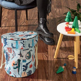 Opruimzak voor kinderen, met trekkoord, speelgoed, opbergdoos met deksel, draaggreep, babyspeeldeken, kinderspeelgoed, opbergzak voor kinderkamer, outdoor, picknick, groen