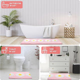 Badkamertapijt antislip wasbaar 45 x 65 cm badmat absorberende badmat sneldrogend badmat zacht microvezel met madeliefjespatroon roze