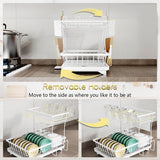 Afdruiprek voor servies, wit, afdruiprek en vaatwashandhouder, klein afdruiprek voor 1-3 personen, afdruiprek