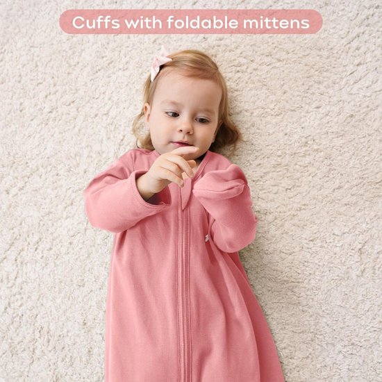 Set van 2 babyslaapzak voor de zomer, 100% katoen, 0,5 TOG, zomerslaapzak met mouwen, draagbare deken, babyslaapzak, zachte slaapromper, 84 cm, voor pasgeborenen en peuters, 12-18 maanden