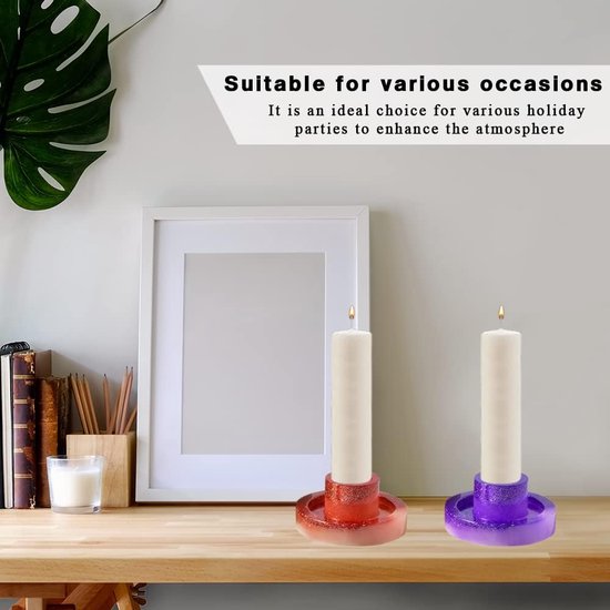 4 stuks kandelaars, siliconen vorm, staafkaarsenhouder, siliconen gietvorm, kaarsenhouder, staafkaars, epoxyhars, vorm voor doe-het-zelf tafeldecoraties, feestdecoraties