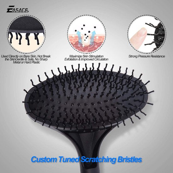 Telescopische ruggenkrabber met lang handvat 21,5 inch verstelbare rugkrabber Telescoop voor vrouwen Mannen Zwangere vrouwen Uitschuifbare kop Lichaamskrabber Intrekbare extra grote borstelkrabber (blauw)