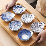 Dipschalen porselein, sausschaaltjes, tapas schalen, dipschalen, snackschalen, set van 6, 9,8 cm, boho-snackschaal voor sushi, sojasaus, snack, 70 ml keramische schoteltjes