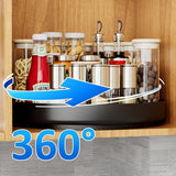 Draaitafel Organizer - 13" Roterend Metaal Kruidenrek Lazy Susan voor Kast Pantry Keuken Aanrecht Badkamer Koelkast Tafelopslag Zwart