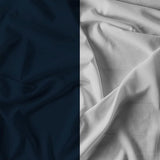 Doubleface dekbedovertrek in natuurlijke kleur, 100% katoen, donkerblauw/lichtgrijs, eenpersoons