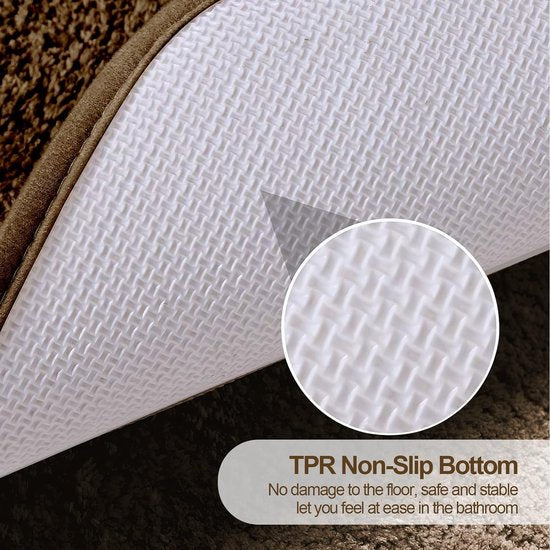 vloerkleed, 80 x 120 cm pluizig microvezel wasbaar badtapijt, badmat, antislip badkamertapijt voor badkamer, woonkamer (donkerbruin)