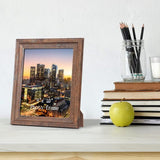 Rustieke fotolijst 20x25 cm set van 2, wand- en tafelfotolijst, bruin