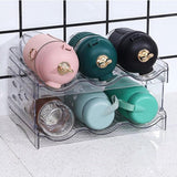 Flessenrek, flessenorganizer, flessenrek koelkast, flessenhouder keuken voor koelkast, kast, kantoor (2 stuks, 6 flessen)