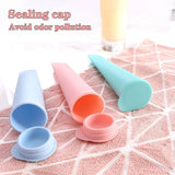 Siliconen 8 stuks ijsvormen ijslolly siliconen mal ijshoorntjes ijsvormen waterijs met deksel, waterijsvormen zakken herbruikbare ijslollyvorm voor waterijs