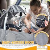 Universele regenhoes voor babyzitje (bijv. Maxi-Cosi/Cybex/Römer), afdekbare draagopening en luchtgaten, contactvenster, met zak, noodzakelijke bescherming voor baby's of huisdieren (lichtgrijs)