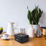 waterdichte doos met sleutelslot, draagbare mini draagbare kluis stalen petty afsluitbaar contant geld munt sieraden veiligheidsbox geldcassette kluis handvat huishoudelijke