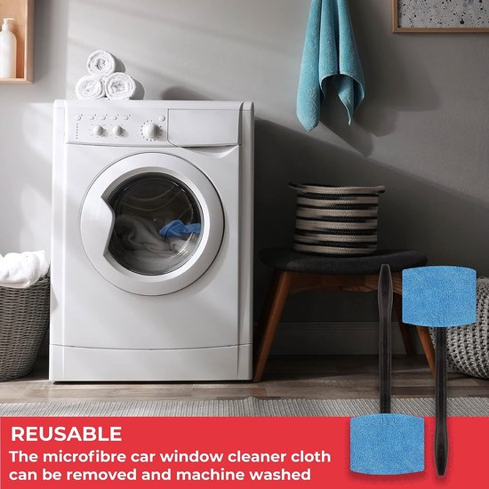 Lange handgreep voorruitreiniger auto ruitenreiniger binnen schone demist - verpakking met 2 stuks