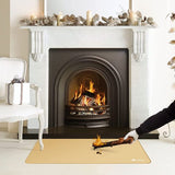 Vuurvaste tapijten voor open haard, grill en fornuis, 24 x 42 inch onder de grill beschermdek en terrasmat, gemakkelijk schoon te maken en herbruikbare vuurkorfmat, kaki