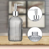 2 stuks glazen zeepdispensers, met pomp, 35 ml pompflessen, pompdispenser, vloeibare zeepdispenser, lege shampoofles om te vullen, voor keuken, badkamer, afwasmiddel shampoo