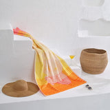 Biologische katoenen decoratieve strandhanddoek, hoogwaardige strandhanddoek, zacht en absorberend, sneldrogende grote badhanddoek, handdoek, Oeko-Tex gemaakt in groen & GOTS gecertificeerd (75 x 150 - strandvrouwen)