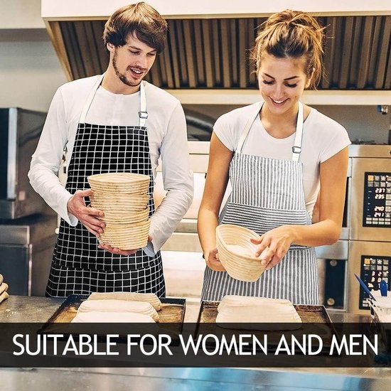 Keukenschort, 2 stuks verstelbaar schort met 2 zakken, machinewasbaar, kleurecht schort voor mannen en vrouwen, keuken, restaurant, café
