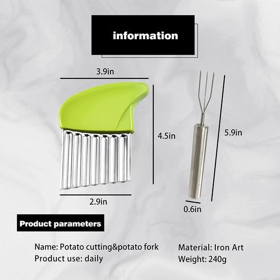 2 stuks groenteschaaf en fruitpellaire aardappelvork gemaakt van roestvrijstalen frietjes snijder aardappel stempel aardappel snijsnijsnijder friet friet snijder