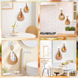 2 stuks hangende fruitmand, gevlochten hangmand keuken voor fruitopslag, fruitmand hangende muur met haak, fruitmand in Boheemse stijl voor opslag keuken