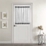 Vitrage linnenlook gordijn, lange moderne effen bistrogordijn, halftransparant deurgordijn, keukengordijnen, korte gordijnen BxH 132 x 183 cm, grijs, 1 stuk