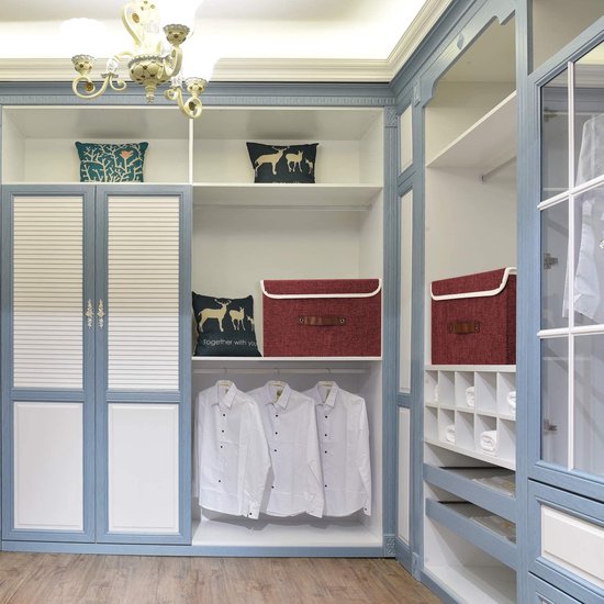 5 stuks opvouwbare opbergdozen met deksel, opbergdozen met deksel, dozen voor kleding, opbergdozen voor speelgoed, rek - rode wijn