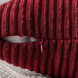 Kussensloop, corduroy, sierkussensloop, bankkussen, 50 x 50 cm, corduroy, decoratieve zachte sierkussenhoezen, kussens voor bank, stoel, thuis, slaapkamer, wijnrood