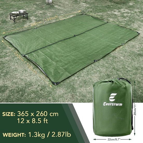 365 x 260 cm kampeertentzeil multifunctionele zeer sterk anti-UV sneeuw regenzone bescherming vonnissen nooddeken slaapzak survival bivakzak reddingsdeken dekzeil