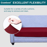 Waterdichte hoes voor bankzitkussen, hoge stretch jacquard zitkussenbeschermer, bankzithoes voor bank (4-zits, wijnrood)