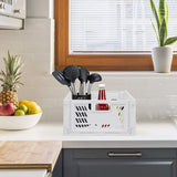 4 stuks opvouwbare kunststof opbergdozen, kunststof vouwmand, opvouwbare opbergmand, kunststof mand, stapelbare transportdozen, vouwdoos van kunststof voor keuken, slaapkamer, kantoor