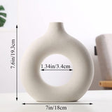 3 stuks keramische donutvaas handgemaakte ronde bloemenvazen decoratieve vazenset moderne decoratie voor pampasgras