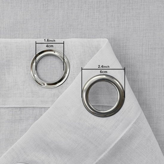 Ombre-gordijnen met oogjes kleurverloop voile pure gradiëntgordijnen set van 2 voor slaapkamer en woonkamer lusgordijnen met striksluitingen 225 x 140 cm (h x b) grijs