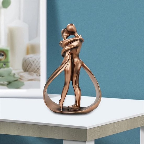 Hars paar kus desktop ornament, paar omarming standbeeld decoratie, creatieve liefhebbers romantiek sculptuur, kus liefhebbers standbeeld voor boekenplank tafeldecoratie