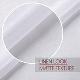 Voile gordijnen met oogjes, halftransparant, kort, linnenlook, voorhang, vitrage, wit, 145 x 140 cm (h x b) voor woonkamer, slaapkamer, kinderkamer, set van 2