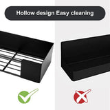 Set van 2 kruidenrek, magnetisch koelkastrek, zonder boren, lichtgewicht magnetische kruidenorganizer en -opslag, zwart