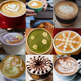 Melkkannetje roestvrij staal, 350 ml 600 ml melkkan met latte art pen, melkschuimkannetje, melk, voor espresson, cappuccino en laté, koffie barista accessoires, zilver