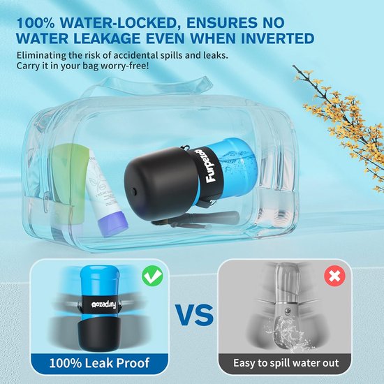 Hondendrinkfles 800 ml, waterflessen voor honden en katten, lichtgewicht drinkfles voor huisdieren met opvouwbare siliconen waterbak, voor buitenwandelingen, wandelen, reizen, blauw